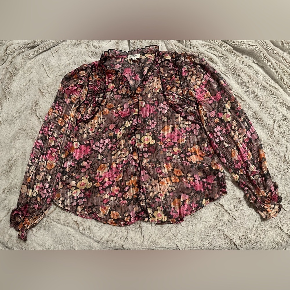 Umgee Women's Floral Ruffle Top - Picture 5 of 8